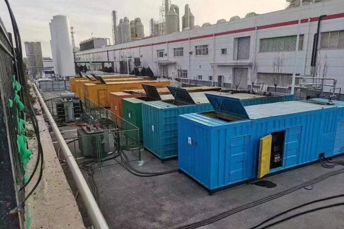 胡市镇发电机租赁施工现场